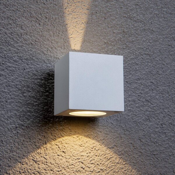 Kinkiet zewnętrzny LED JARNO Lucande, biały / opal, aluminium, nowoczesny