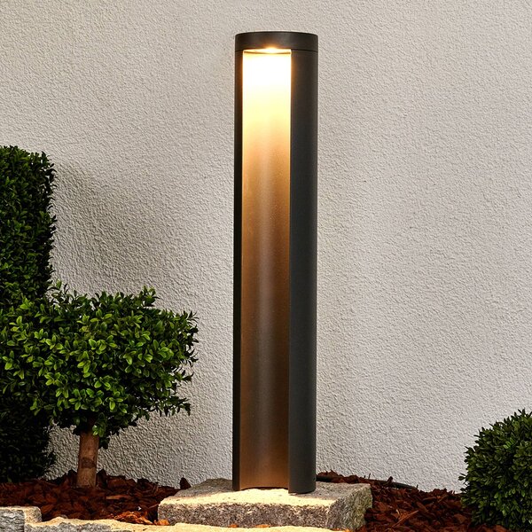 Słupek oświetleniowy LED JARON Lucande, aluminiowy / szary / cynkowy, aluminium, nowoczesny
