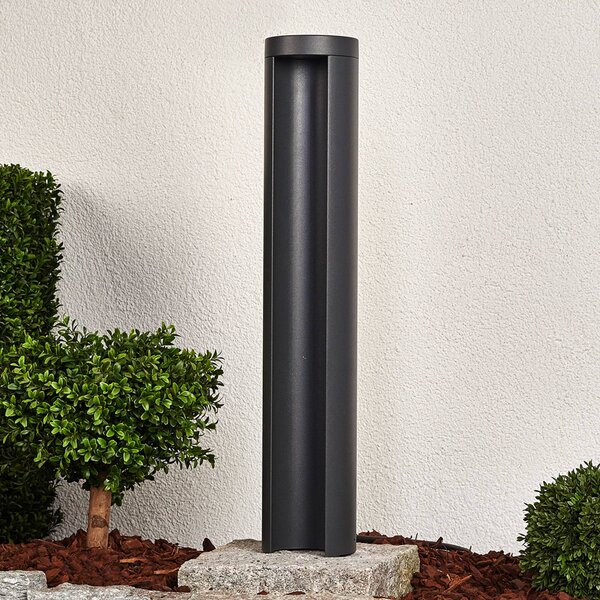 Słupek oświetleniowy LED JARON Lucande, aluminiowy / szary / cynkowy, aluminium, nowoczesny