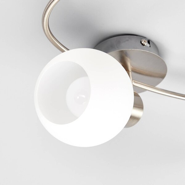 Lampa sufitowa Elaina Lindby, możliwość ściemniania, aluminiowy / szary / cynkowy, salon / jadalnia, metal, nowoczesny