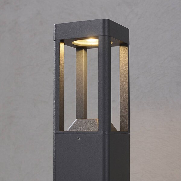 Słupek oświetleniowy LED BERND Lucande, czarny, aluminium, nowoczesny