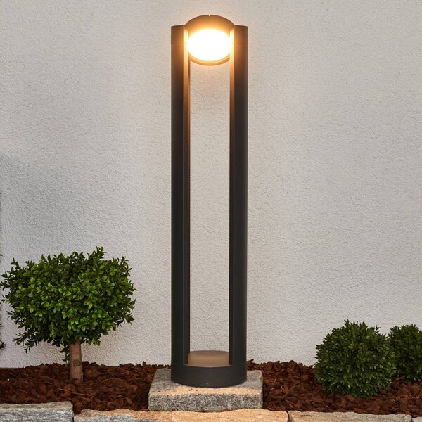 Słupek oświetleniowy LED DYLEN Lucande, czarny, aluminium, nowoczesny