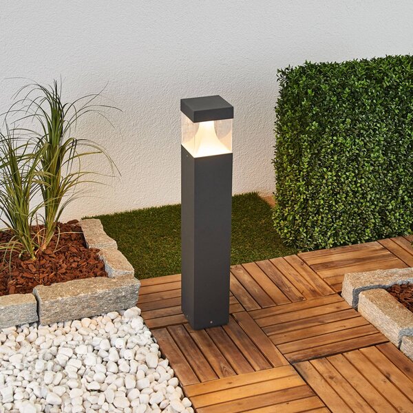 Słupek oświetleniowy LED Egon Lucande, czarny, aluminium, nowoczesny