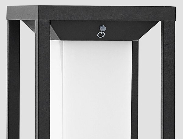 Lucande LED solarna lampa stojąca Eliel, 34 cm, antracyt, IP54 Eliel, czarny, szkło, nowoczesny