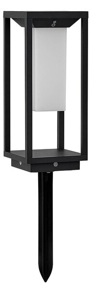 Lucande LED solarna lampa stojąca Eliel, 34 cm, antracyt, IP54 Eliel, czarny, szkło, nowoczesny