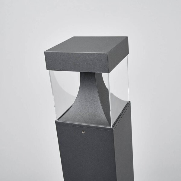 Słupek oświetleniowy LED Egon Lucande, czarny, aluminium, nowoczesny