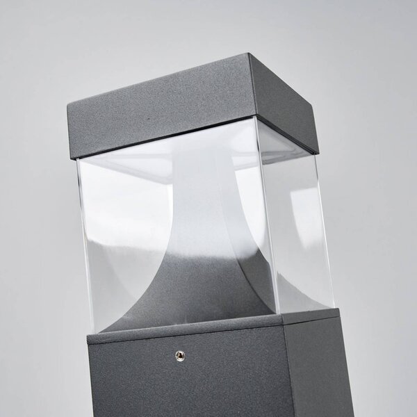 Słupek oświetleniowy LED Egon Lucande, czarny, aluminium, nowoczesny