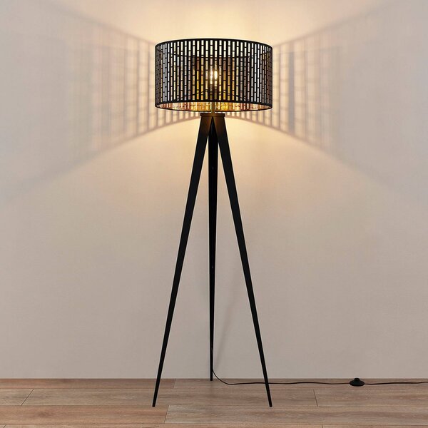 Lampa stojąca Thoralf Lindby, czarny, salon / jadalnia, metal