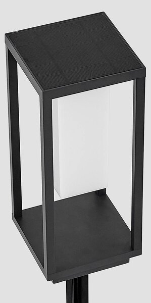 Lucande LED solarna lampa stojąca Eliel, 34 cm, antracyt, IP54 Eliel, czarny, szkło, nowoczesny