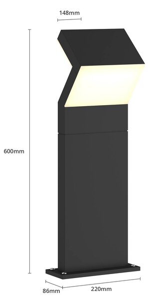 Lampa ogrodowa stojąca Havin Arcchio, czarny, aluminium, nowoczesny