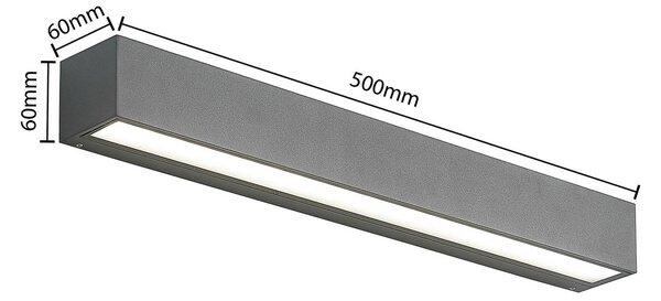 Kinkiet zewnętrzny LED Lengo Arcchio, czarny, aluminium, nowoczesny