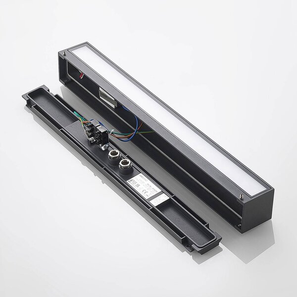 Kinkiet zewnętrzny LED Lengo Arcchio, czarny, aluminium, nowoczesny