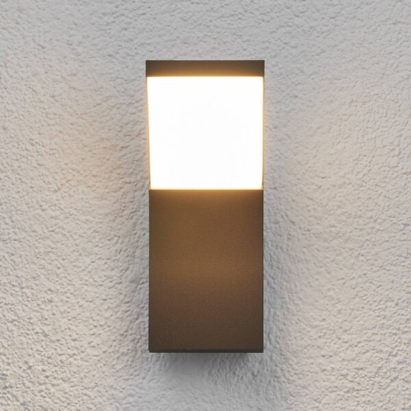 Kinkiet zewnętrzny LED Timm Lucande, czarny, aluminium, nowoczesny