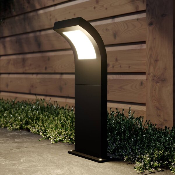 Słupek oświetleniowy LED Advik Arcchio, czarny, aluminium, nowoczesny