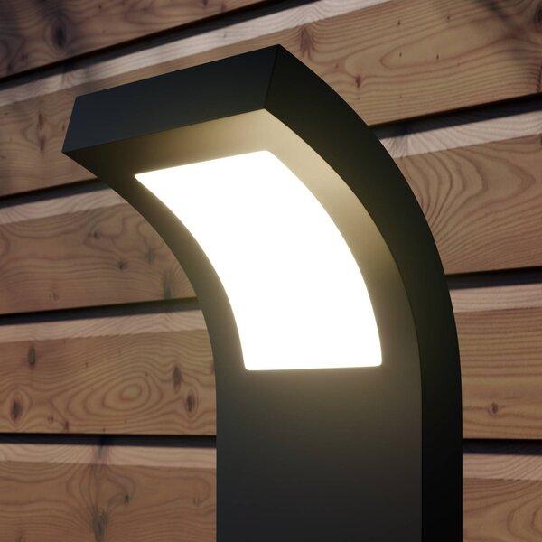 Słupek oświetleniowy LED Advik Arcchio, czarny, aluminium, nowoczesny