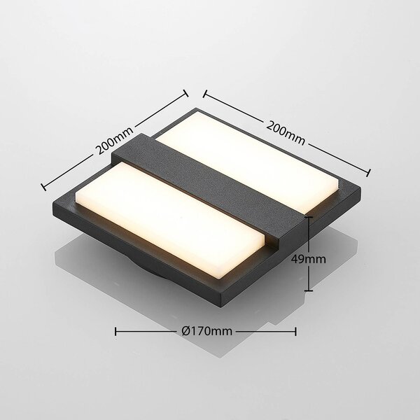 Kinkiet zewnętrzny LED Gylfi Lucande, czarny, aluminium, nowoczesny