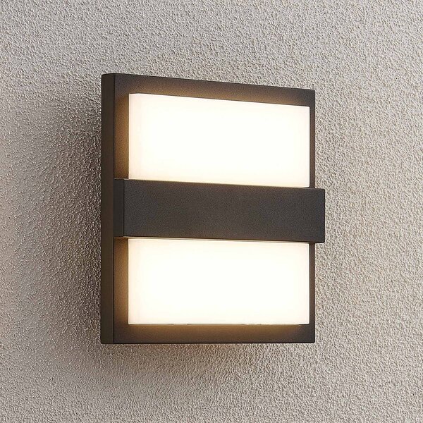 Kinkiet zewnętrzny LED Gylfi Lucande, czarny, aluminium, nowoczesny