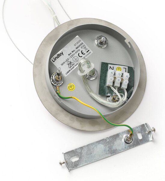 Lampa wisząca szklana Gunda Lindby, możliwość ściemniania, biały / opal, salon / jadalnia, szkło, nowoczesny