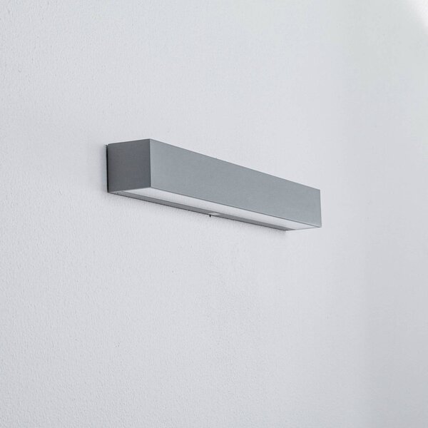 Kinkiet zewnętrzny LED Lengo Arcchio, aluminiowy / szary / cynkowy, aluminium, nowoczesny