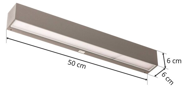 Kinkiet zewnętrzny LED Lengo Arcchio, aluminiowy / szary / cynkowy, aluminium, nowoczesny