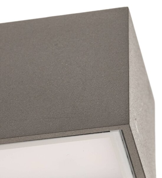 Kinkiet zewnętrzny LED Lengo Arcchio, aluminiowy / szary / cynkowy, aluminium, nowoczesny