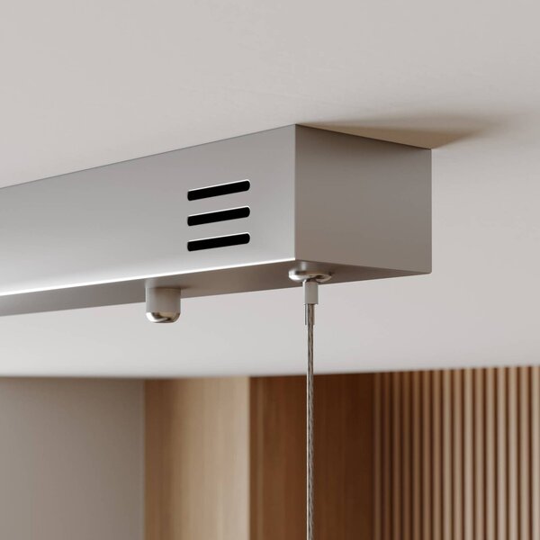 Lampa wisząca Lyani Lucande, możliwość ściemniania, chromowy / srebrny, salon / jadalnia, metal, nowoczesny