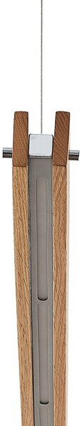 Lampa wisząca Alimara Lindby, możliwość ściemniania, jasne drewno, salon / jadalnia, metal, nowoczesny
