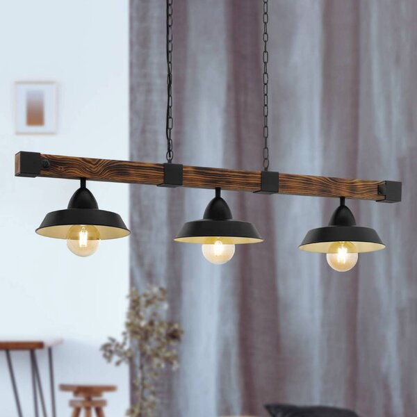 EGLO Lampa wisząca Oldbury, możliwość ściemniania, czarny, salon / jadalnia, metal, dworkowy / rustykalny