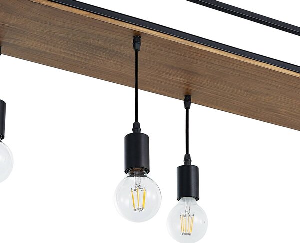 Lampa wisząca Kirista Lindby, możliwość ściemniania, czarny, salon / jadalnia, metal, vintage