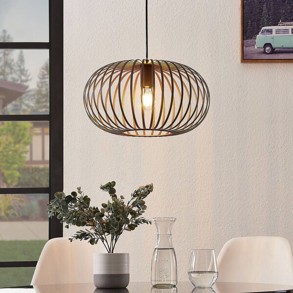Lampa wisząca Nahele Lindby, możliwość ściemniania, salon / jadalnia, metal, vintage