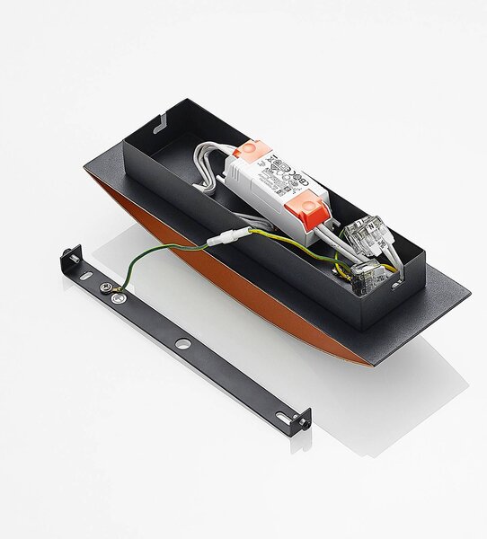 Kinkiet LED Jelle Arcchio, czarny, salon / jadalnia, aluminium, nowoczesny
