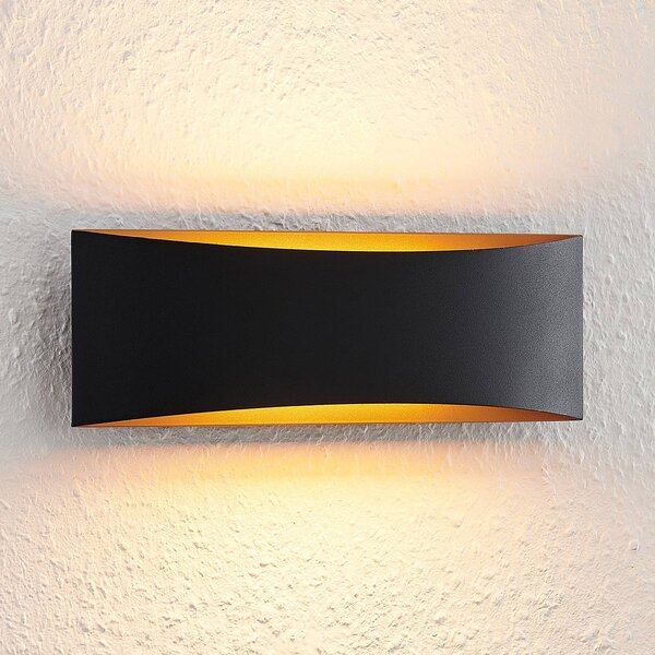 Kinkiet LED Jelle Arcchio, czarny, salon / jadalnia, aluminium, nowoczesny