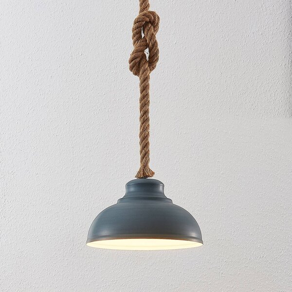 Lampa wisząca Chaby Lindby, możliwość ściemniania, aluminiowy / szary / cynkowy, salon / jadalnia, metal, vintage