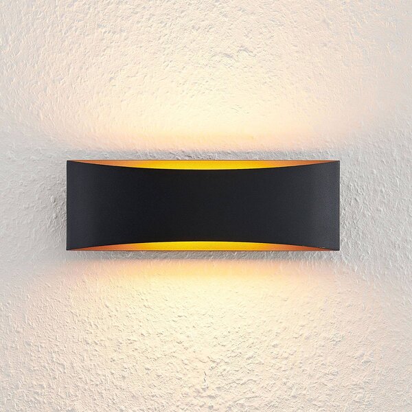 Kinkiet LED Jelle Arcchio, czarny, salon / jadalnia, aluminium, nowoczesny