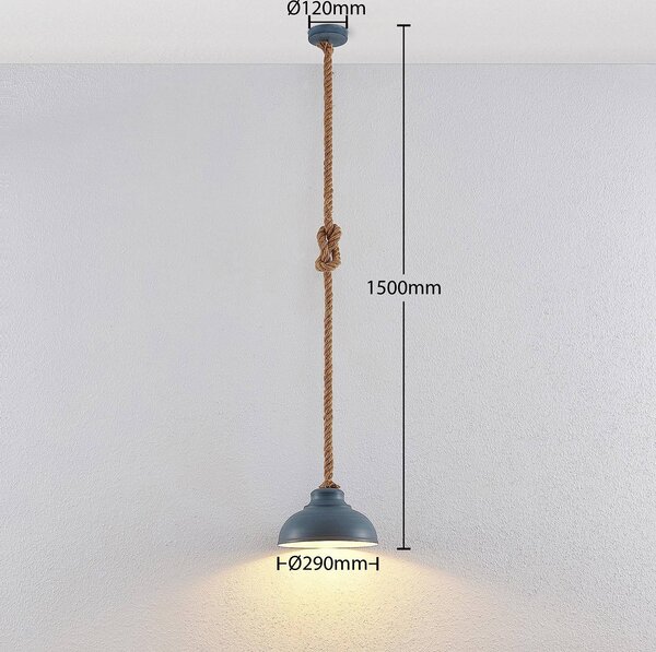 Lampa wisząca Chaby Lindby, możliwość ściemniania, aluminiowy / szary / cynkowy, salon / jadalnia, metal, vintage