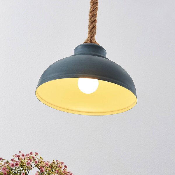 Lampa wisząca Chaby Lindby, możliwość ściemniania, aluminiowy / szary / cynkowy, salon / jadalnia, metal, vintage