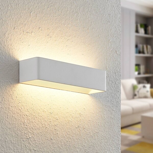 Kinkiet LED Karam Arcchio, możliwość ściemniania, biały / opal, salon / jadalnia, aluminium, nowoczesny