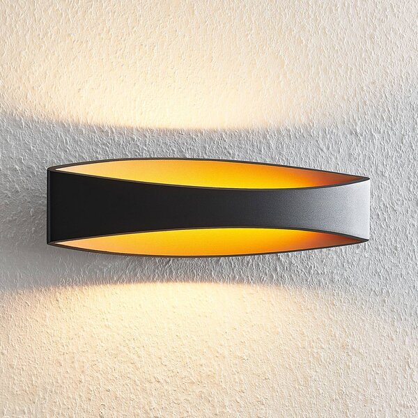 Kinkiet LED Jelle Arcchio, czarny, salon / jadalnia, aluminium, nowoczesny