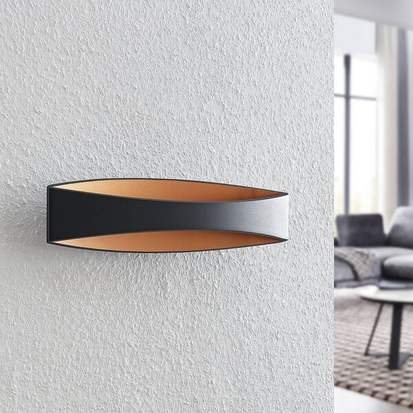 Kinkiet LED Jelle Arcchio, czarny, salon / jadalnia, aluminium, nowoczesny