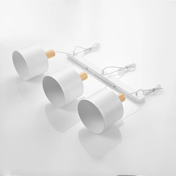Lampa wisząca Kadir Lindby, możliwość ściemniania, biały / opal, salon / jadalnia, metal, nowoczesny