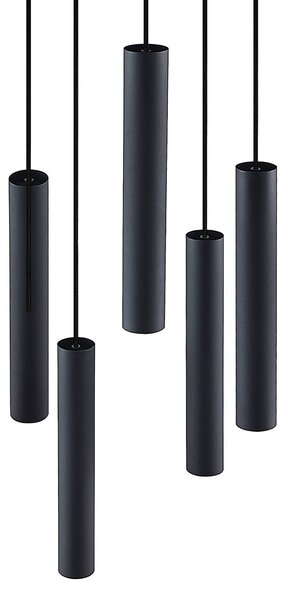 Lampa wisząca Sanad Lindby, możliwość ściemniania, czarny, salon / jadalnia, metal, nowoczesny