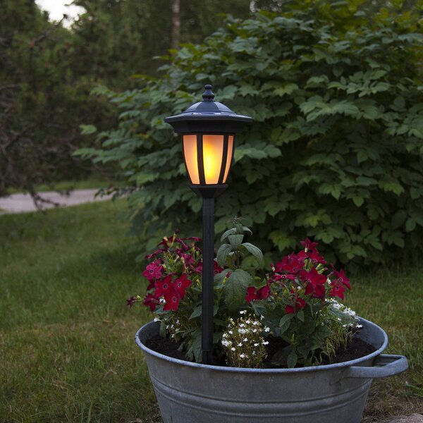 STAR TRADING Lampa solarna LED Flame, 4 w 1, czarna Flame, czarny, tworzywo sztuczne
