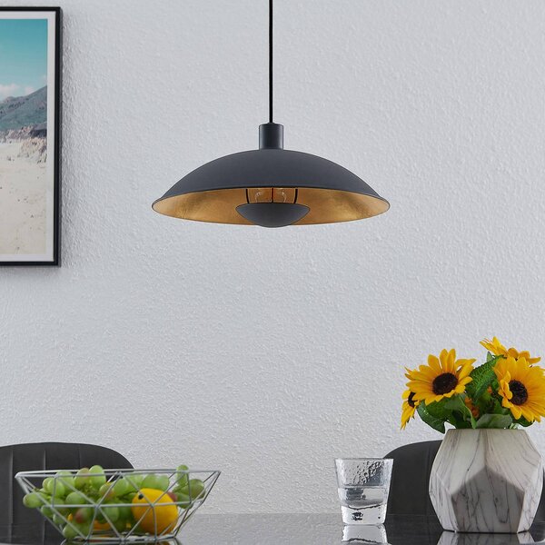 Lampa wisząca Narisara Lindby, możliwość ściemniania, czarny, salon / jadalnia, metal, nowoczesny