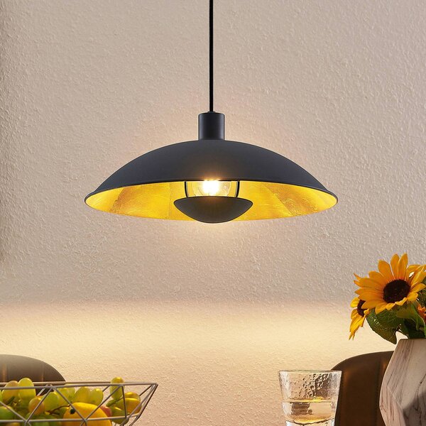 Lampa wisząca Narisara Lindby, możliwość ściemniania, czarny, salon / jadalnia, metal, nowoczesny