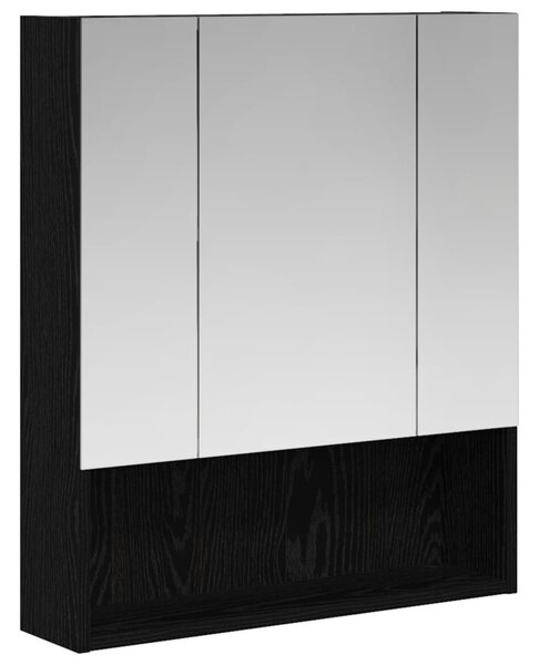 Szafka z lustrem do łazienki czarny dąb 60 x 14.5 x 70 cm
