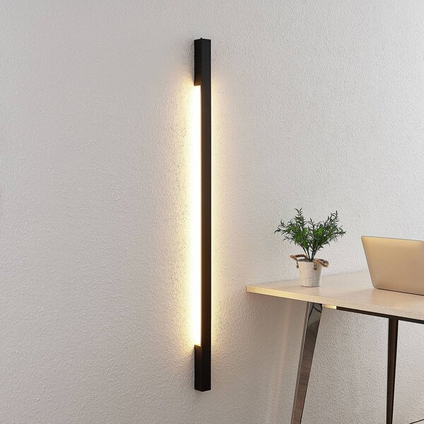 Kinkiet LED Ivano Arcchio, czarny, przedpokój, aluminium, nowoczesny