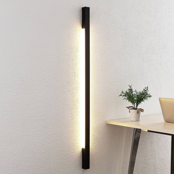 Kinkiet LED Ivano Arcchio, czarny, przedpokój, aluminium, nowoczesny