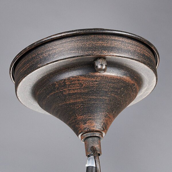 Lampa wisząca zewnętrzna Lindby Eddie, rdza, metal, IP44, E27 Eddie Lindby, możliwość ściemniania, brązowy / rdzawy, dworkowy / rustykalny