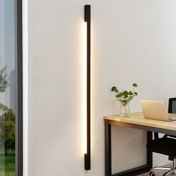 Kinkiet LED Ivano Arcchio, czarny, przedpokój, aluminium, nowoczesny