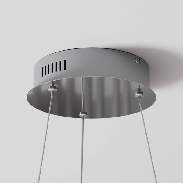 Lampa wisząca Davian Lindby, możliwość ściemniania, aluminiowy / szary / cynkowy, salon / jadalnia, aluminium, nowoczesny
